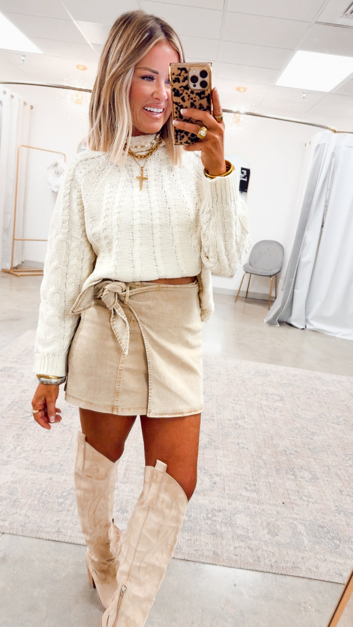 Lush Turtleneck Sweater-Cream