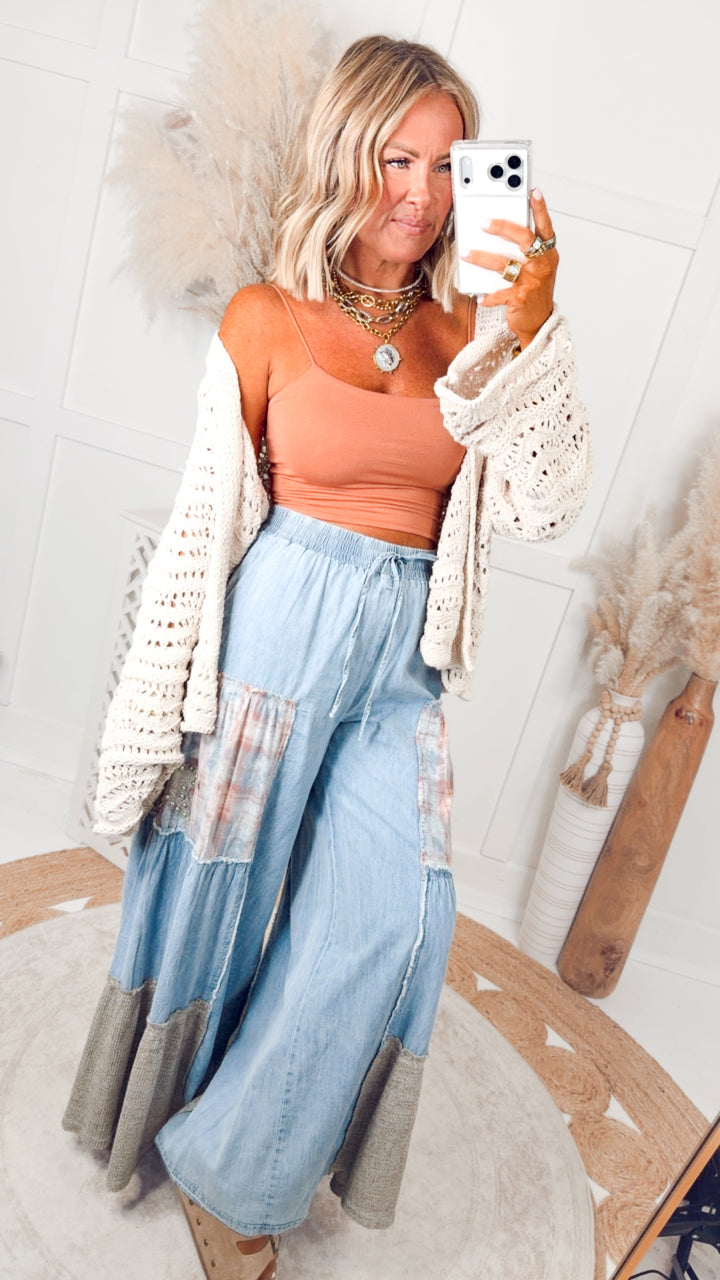 Cropped Spaghetti Tank-Papaya