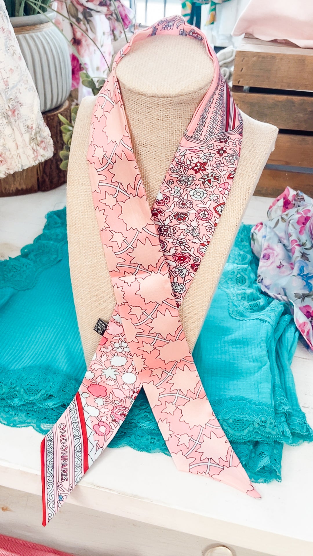 The Peony Sky Scarf Necklace