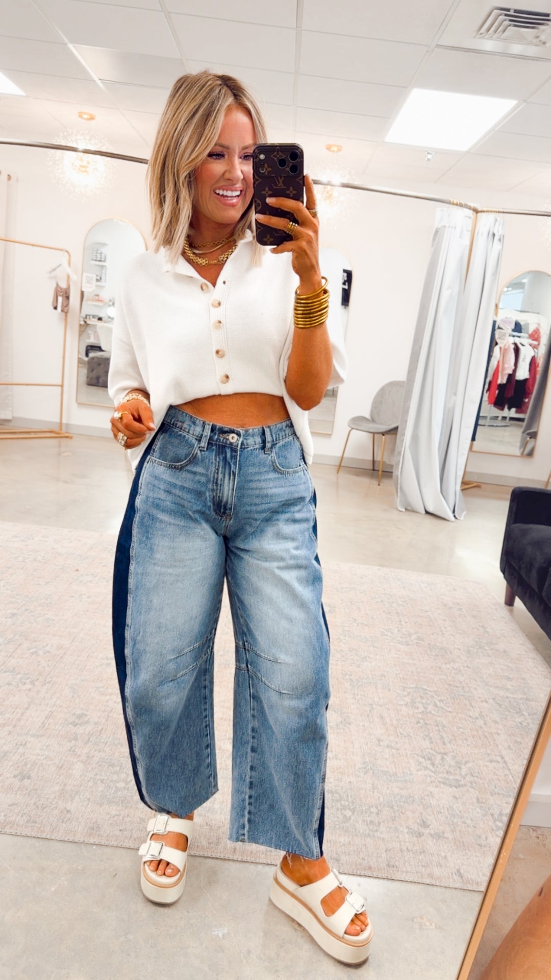 The Windsor Button Up Top-White