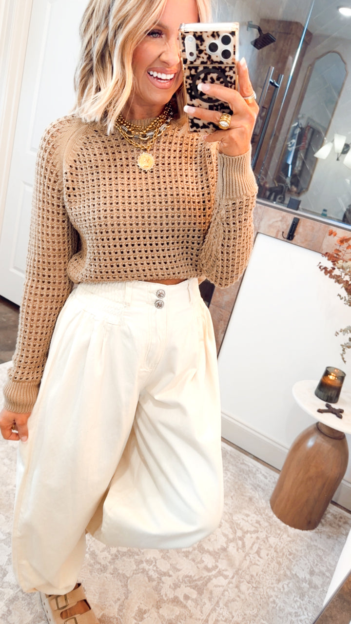 Ledger Crew Neck Sweater-Taupe