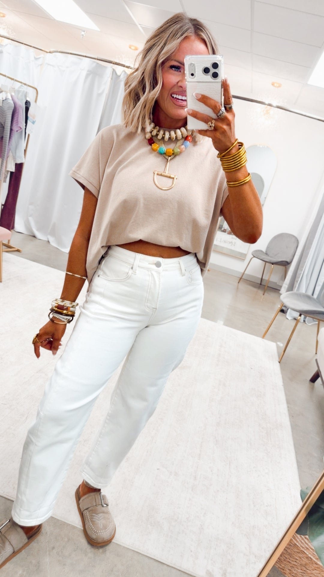 Capped Sleeve Tee-Dark Taupe