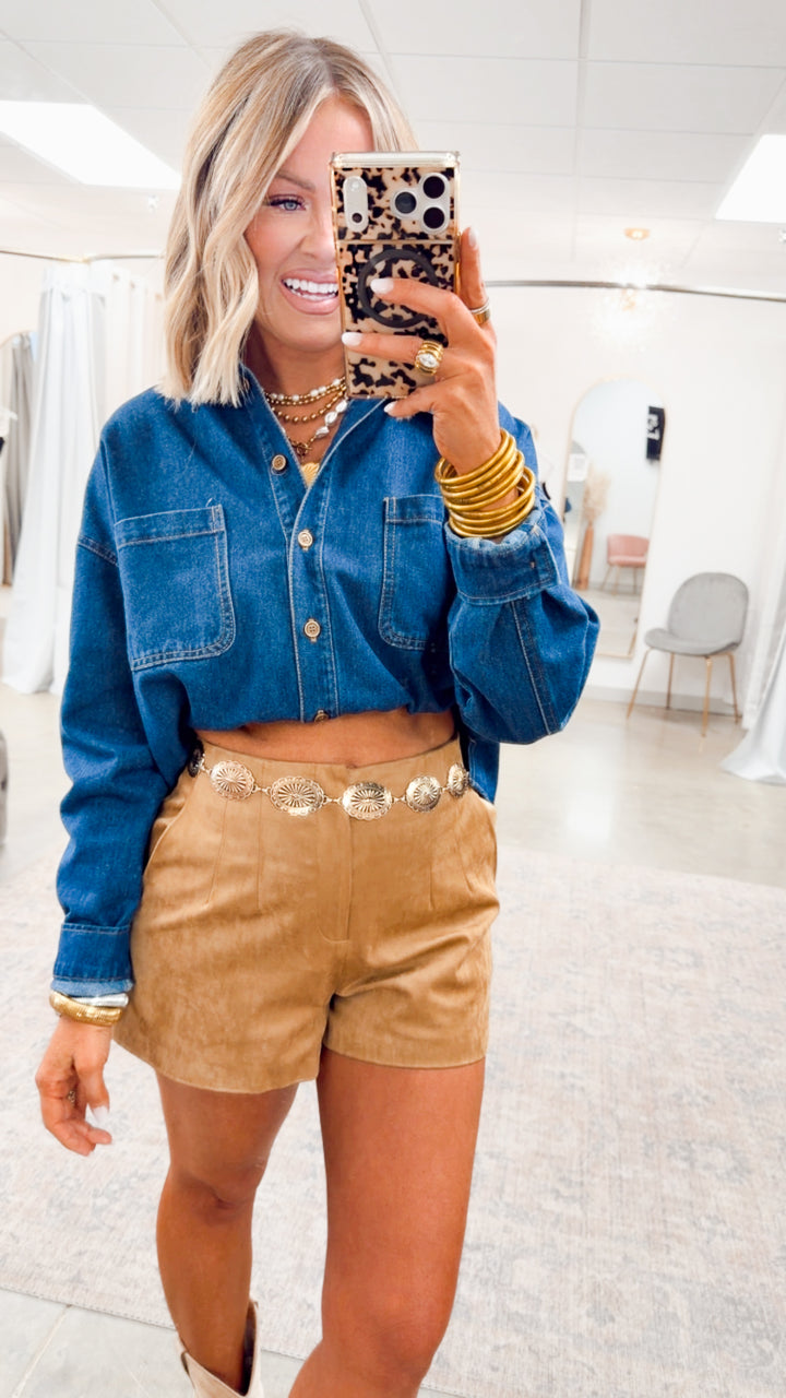 The Lariat Shorts-Tan