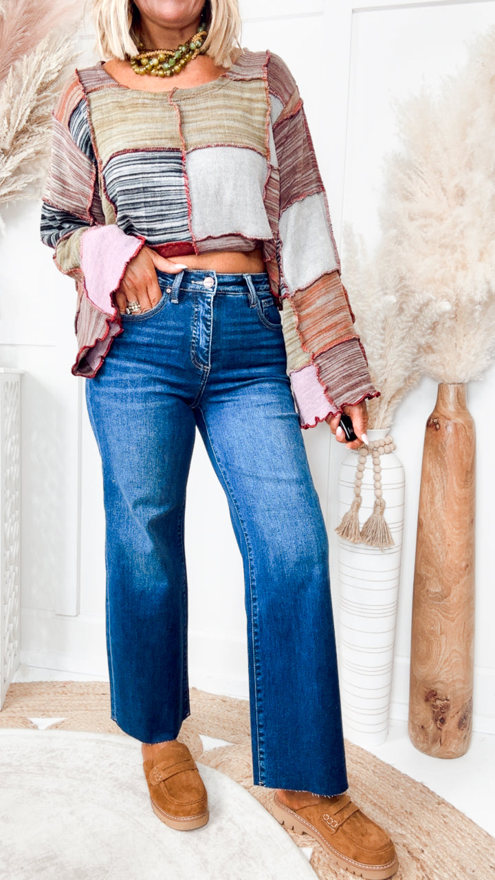 The Fletcher Cropped Wide Leg Jean-Dark