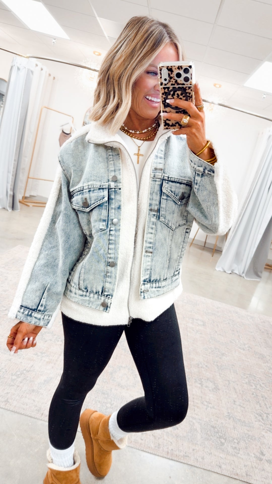 The Teddy & Denim Mixed Media Jacket