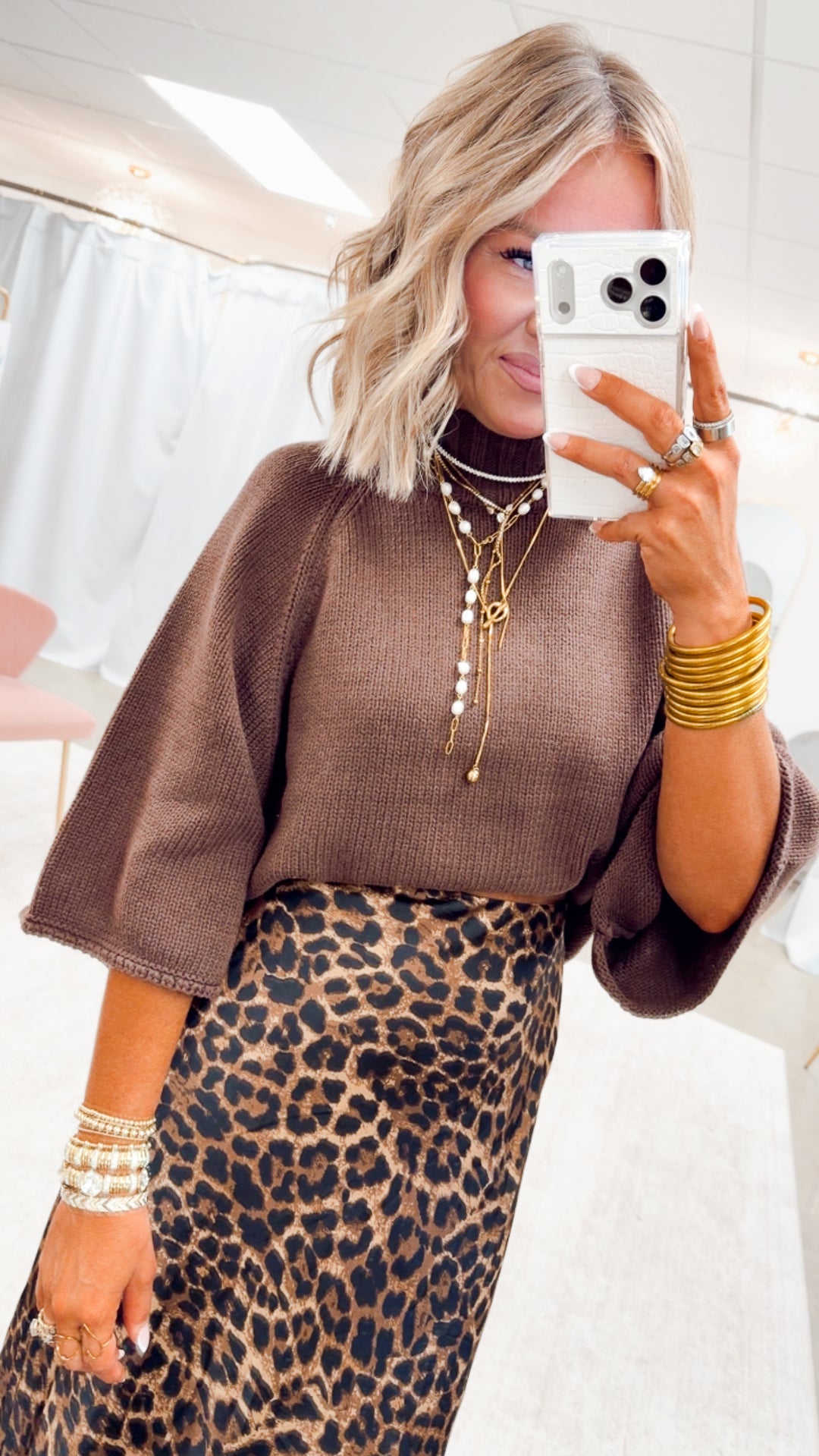 The Maddy Mock Neck Sweater-Chocolate
