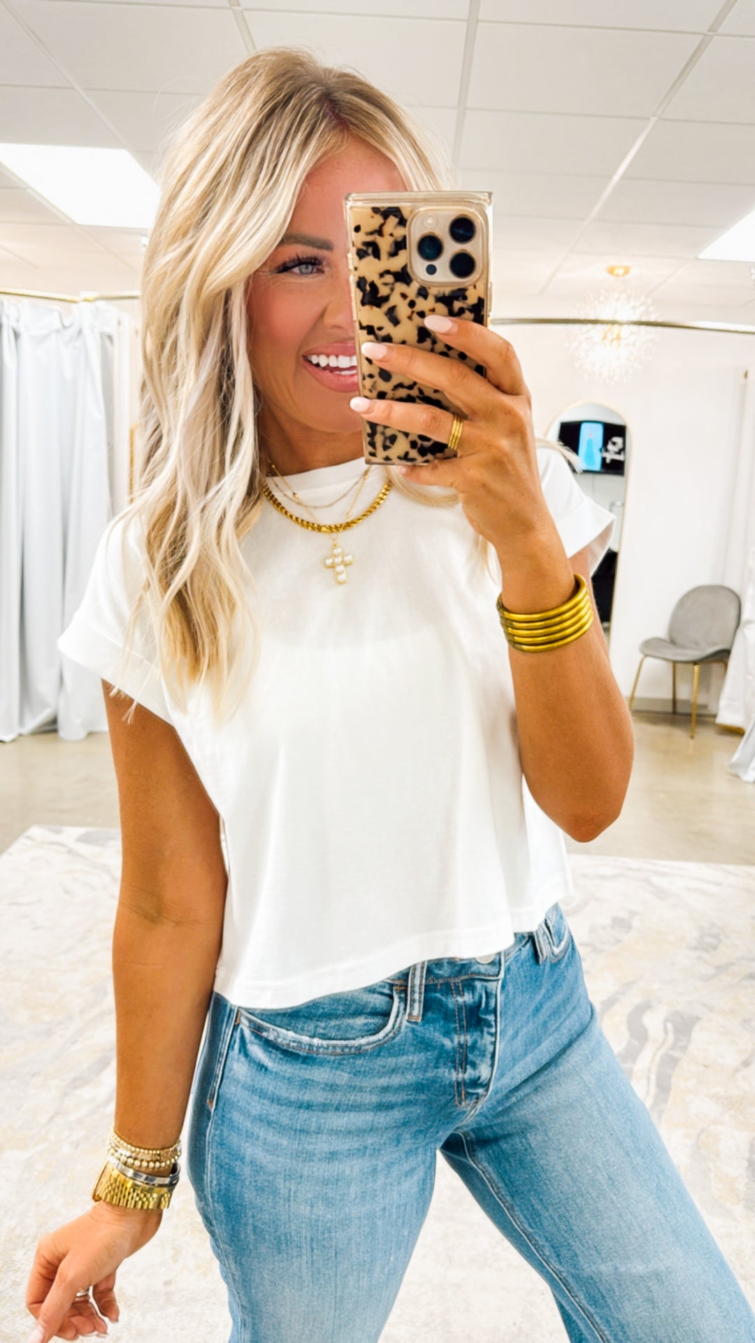 Basic Everyday Short Sleeve Top-White