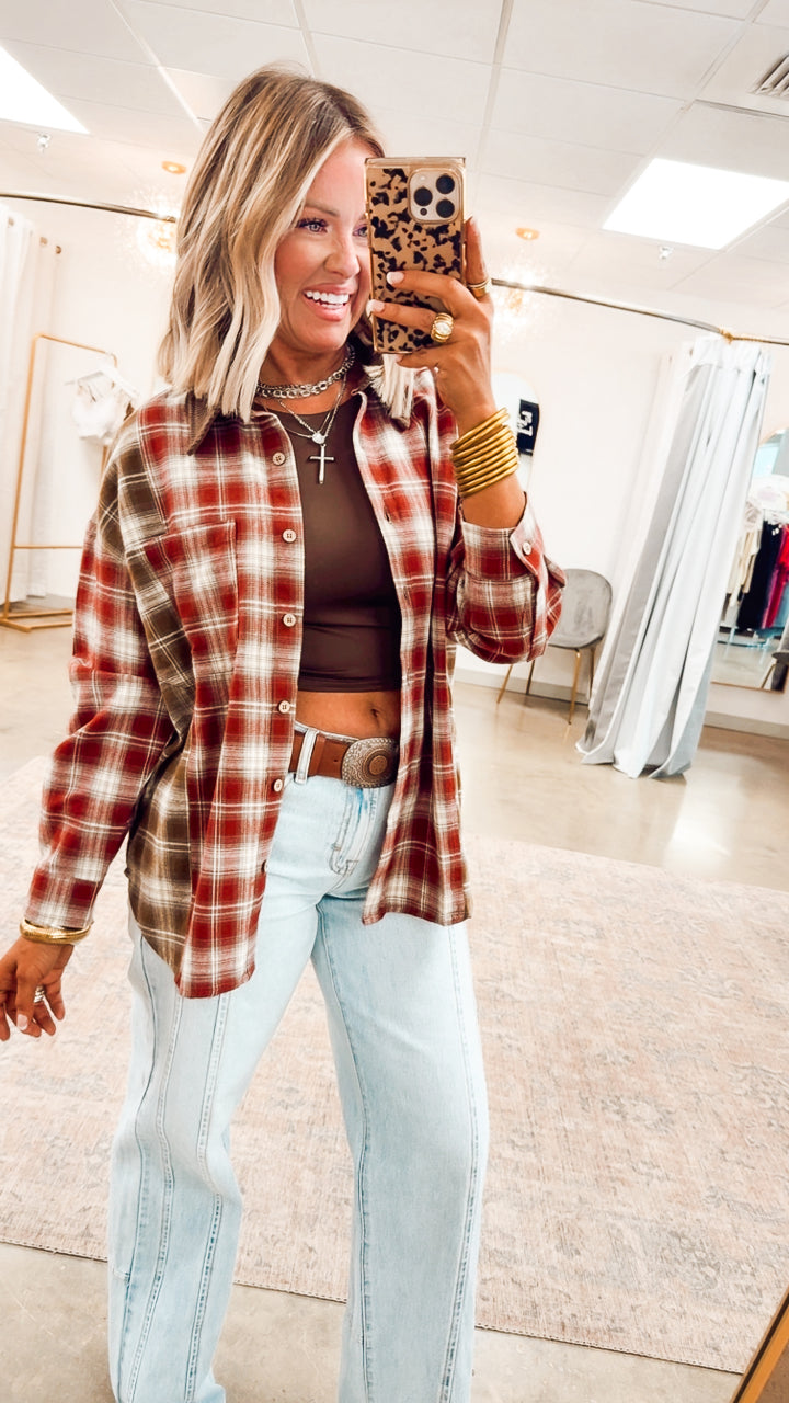Harvest Plaid Flannel Top
