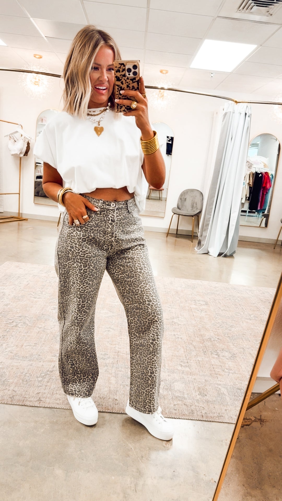 Roam Free Leopard Jeans