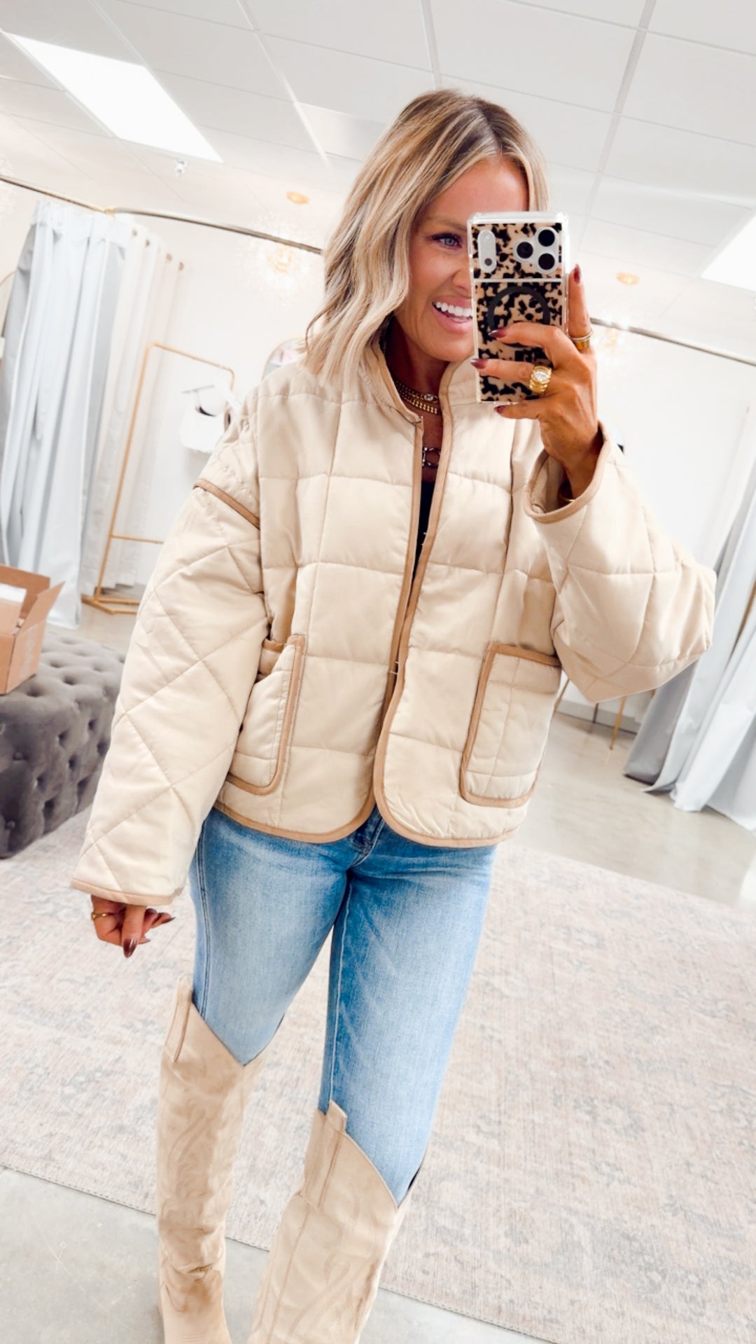 The Sutter Quilted Jacket-Beige