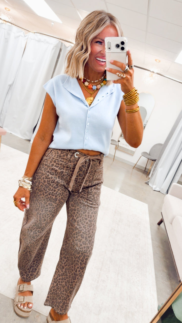 Leopard Slouchy Barrel Jean