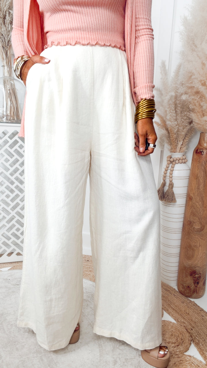 The Ellery Linen Pants-Ecru