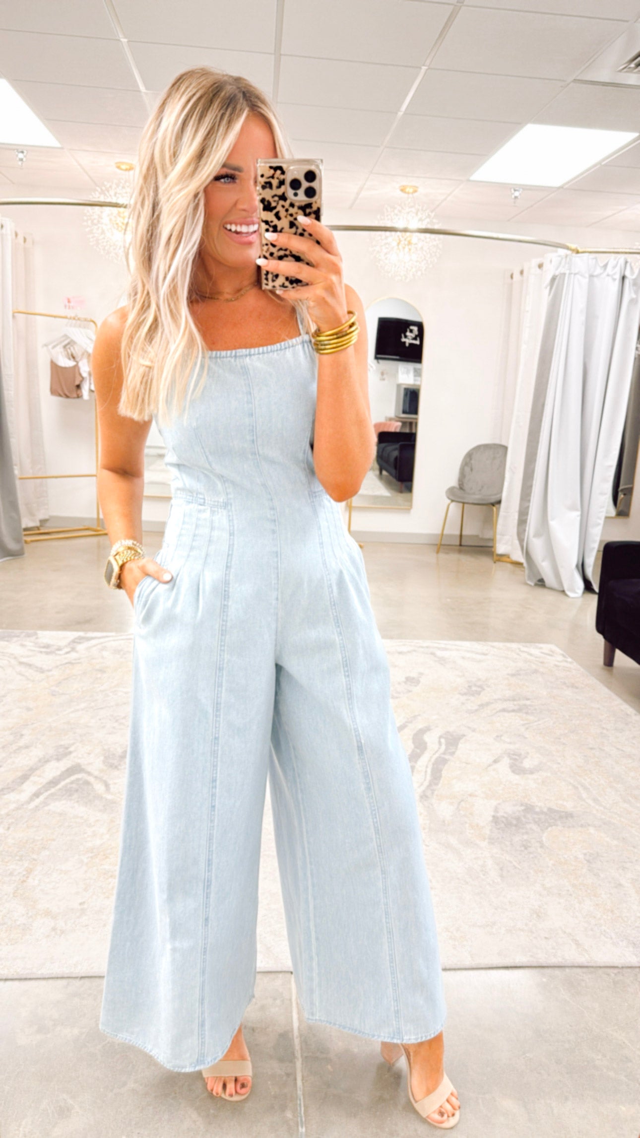 Emmy Denim Jumpsuit – Sparkle Tallahassee