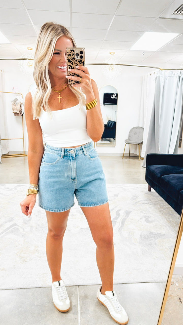 Classic Denim Mom Shorts