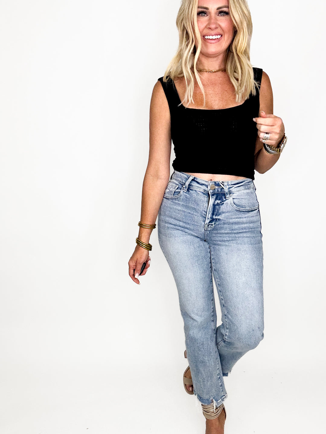 Boho Crochet Knit Crop Tank Top