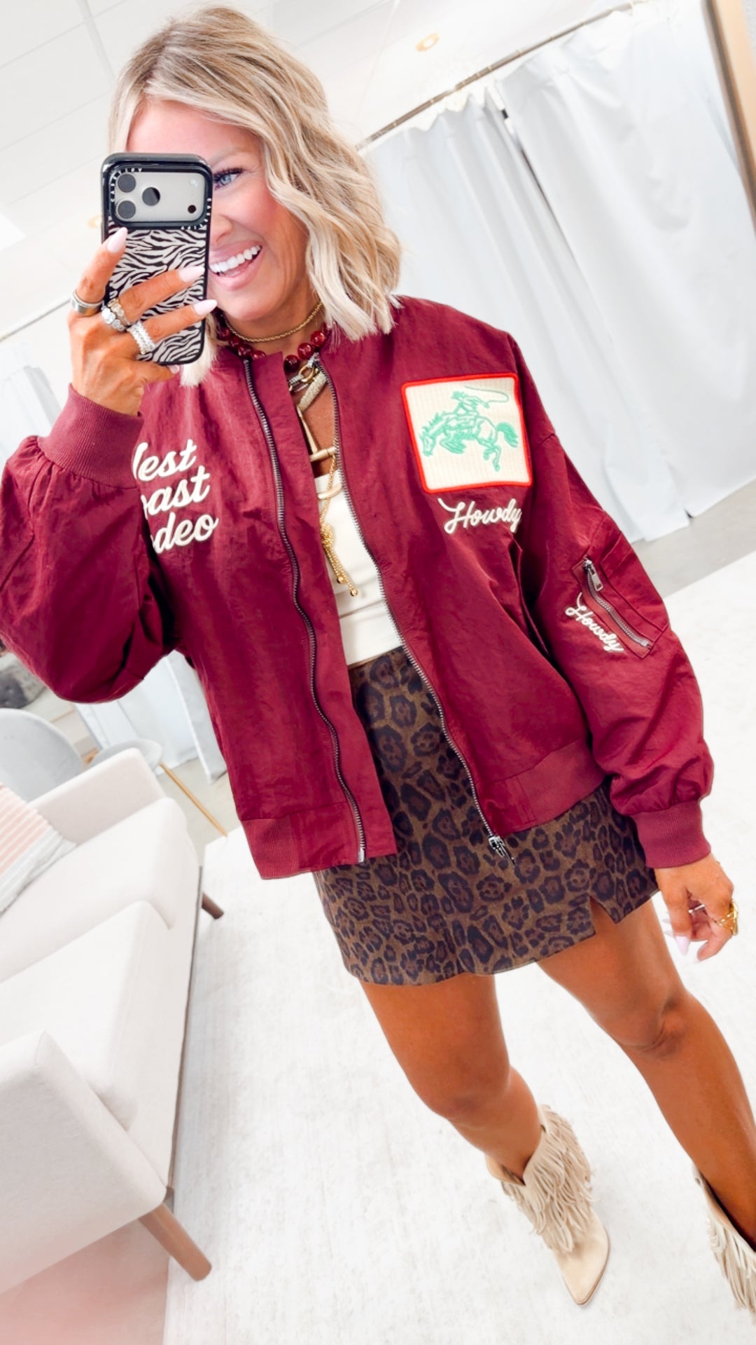 West League Bomber Jacket-Burgundy