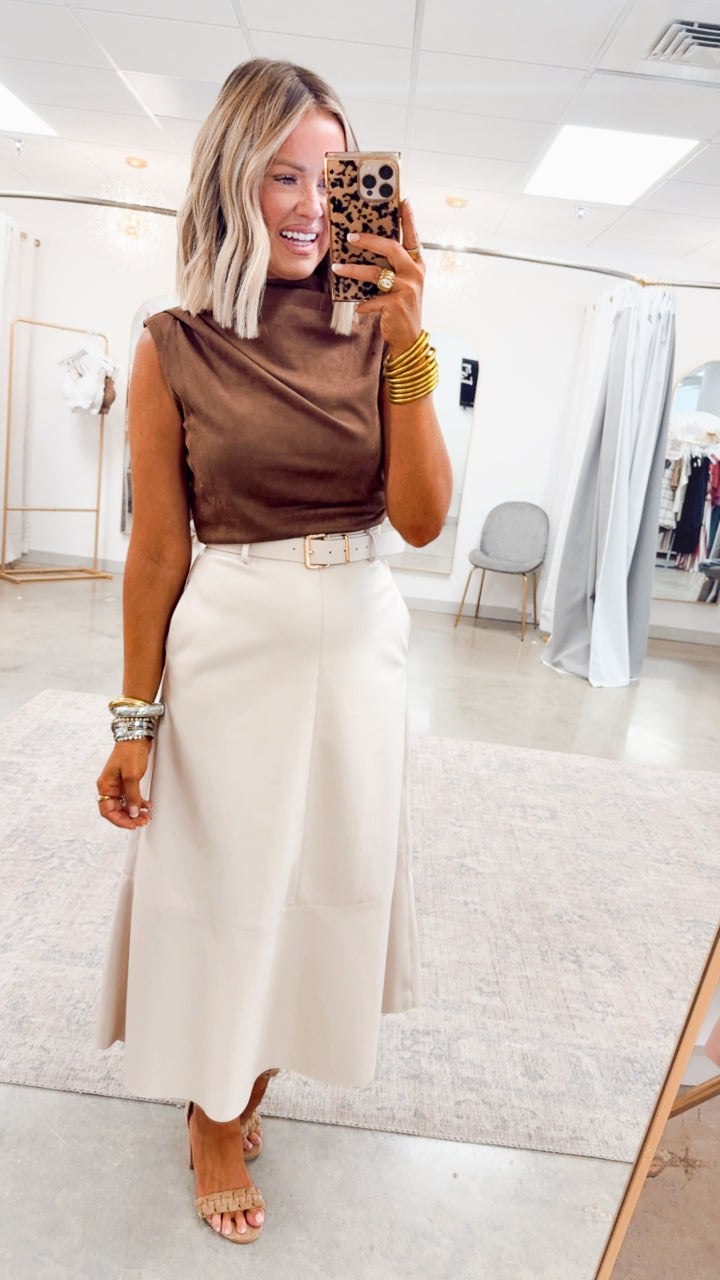 Charlotte Rae Midi Skirt-Ecru