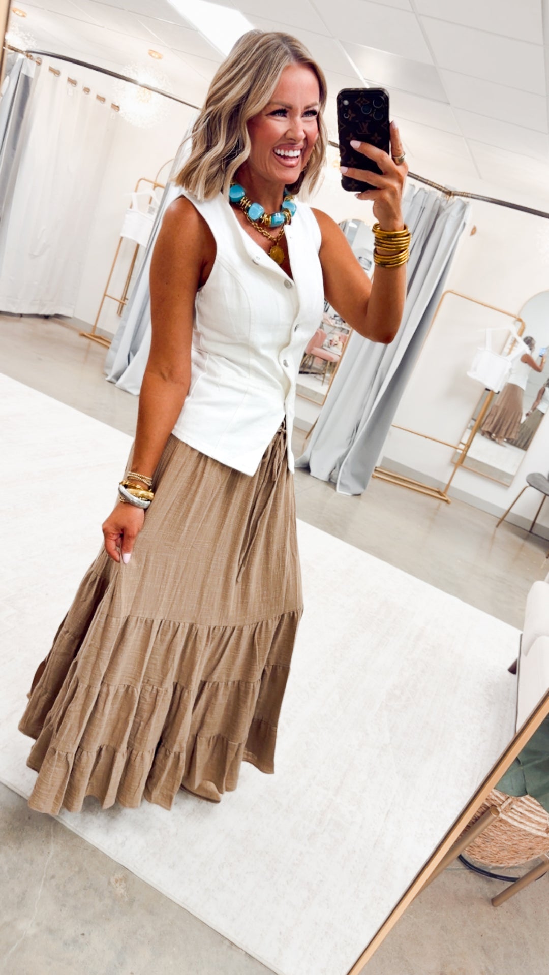 The Lace-Up Maxi Skirt-Rattan