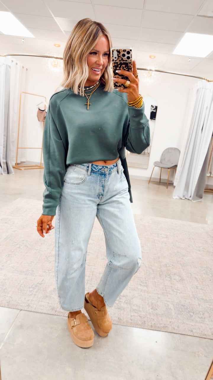 The Split Edge Pullover-Dark Forest