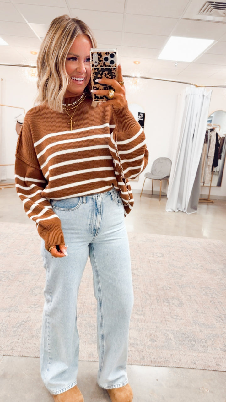 The Camel Stripe Pullover