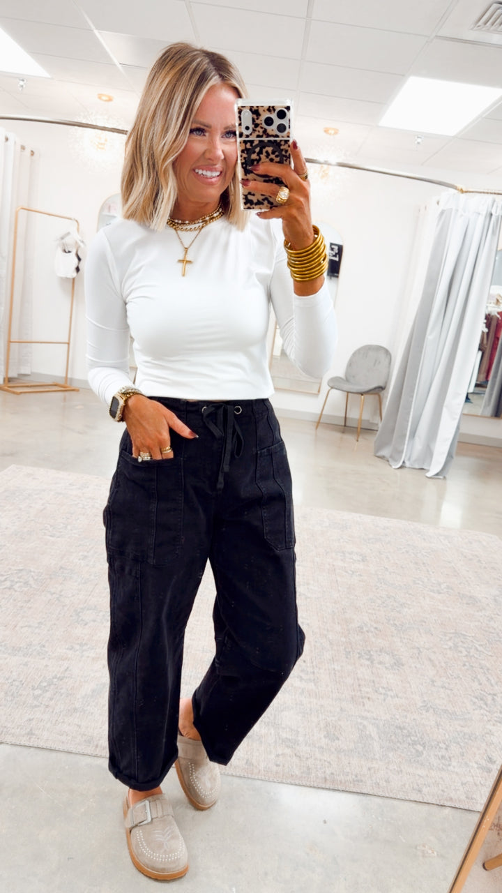 Laken Round Neck Top-White