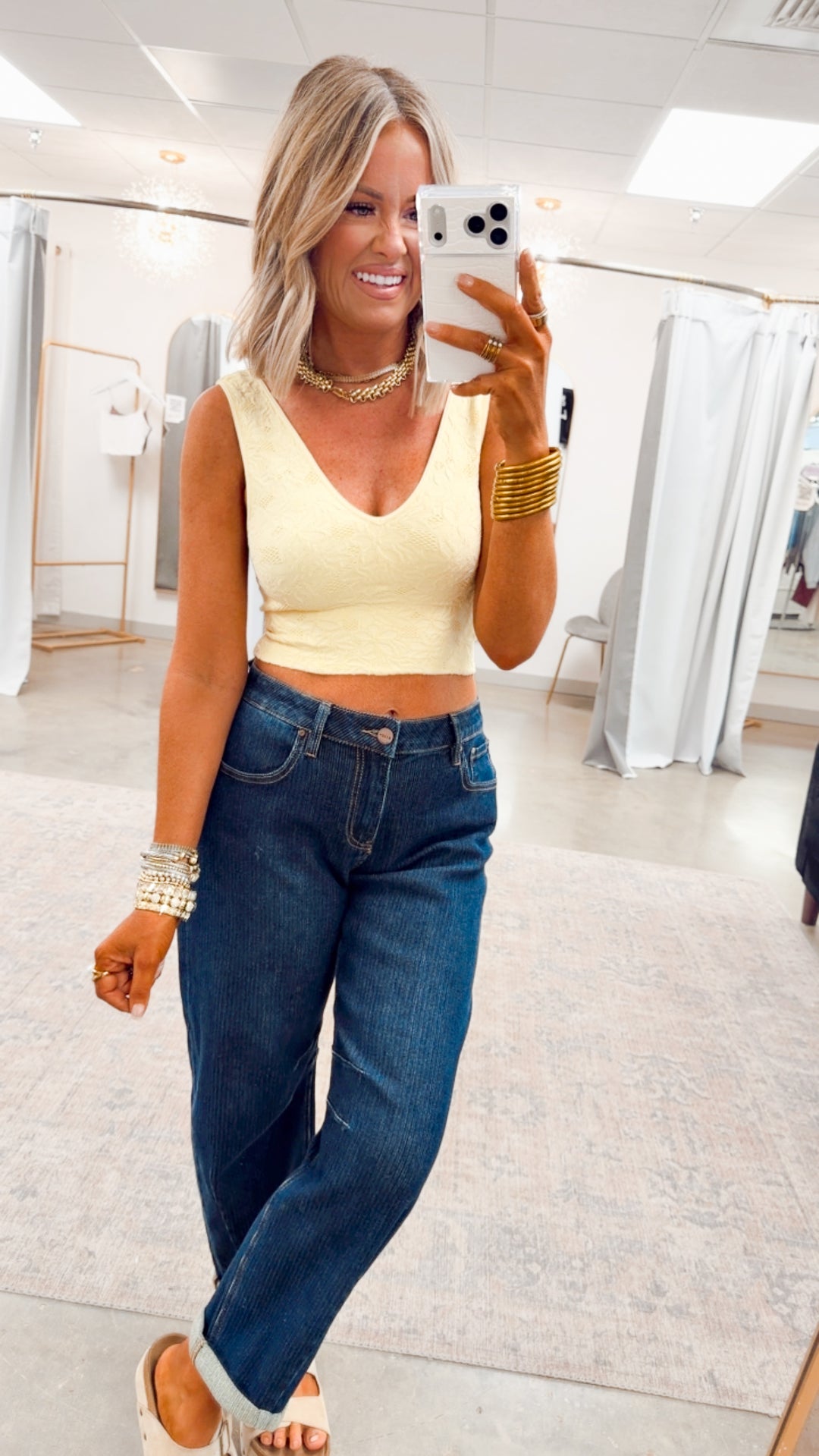 The Bloom Babe Tank-Pale Banana