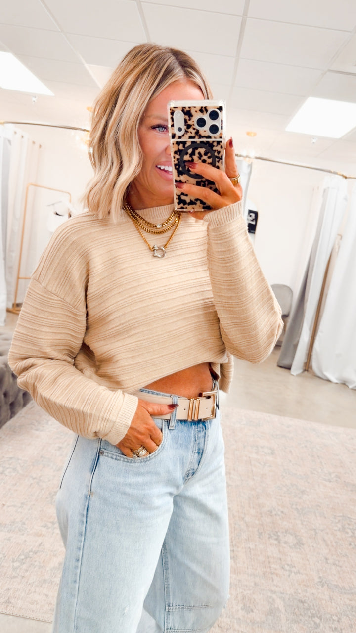 Cozy Ridge Sweater-Taupe