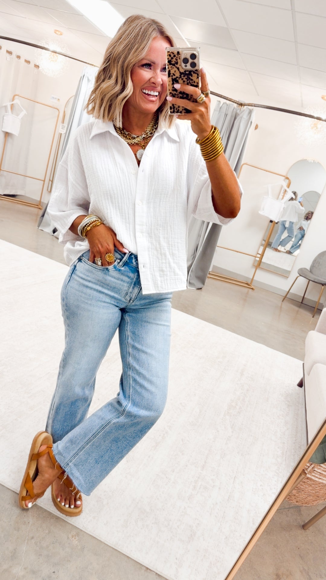 The Lankin Gauze Button Up Top