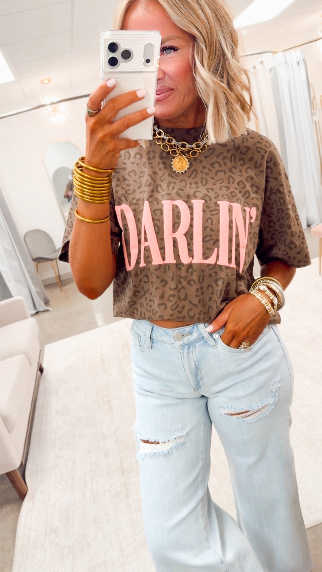 Darlin Brown Leopard Tee
