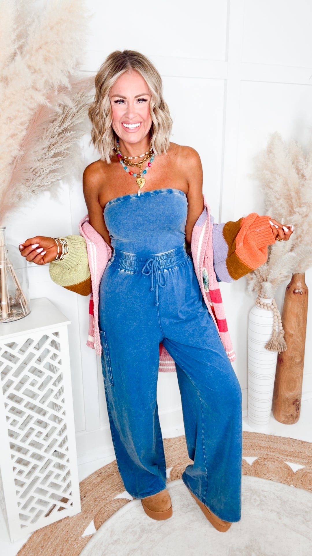 Coastal Ease Jumpsuit-Navy