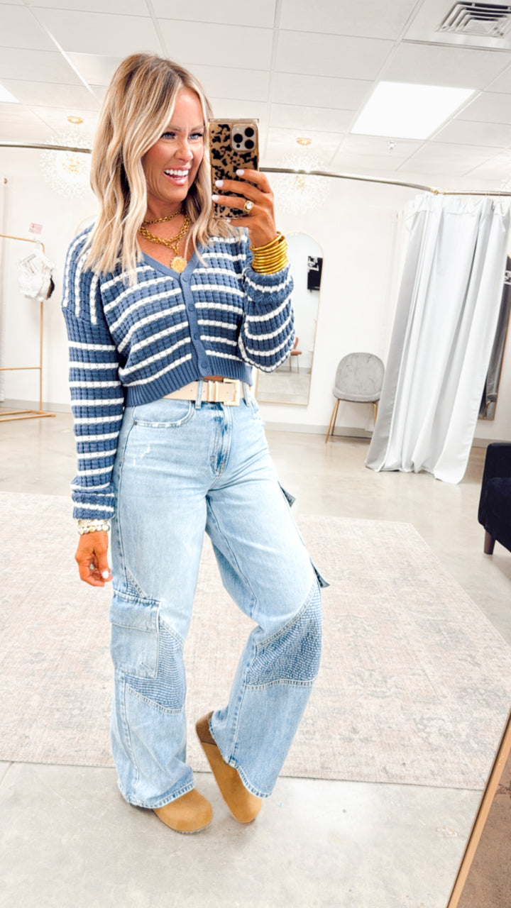 Harbor Striped Cardigan Top