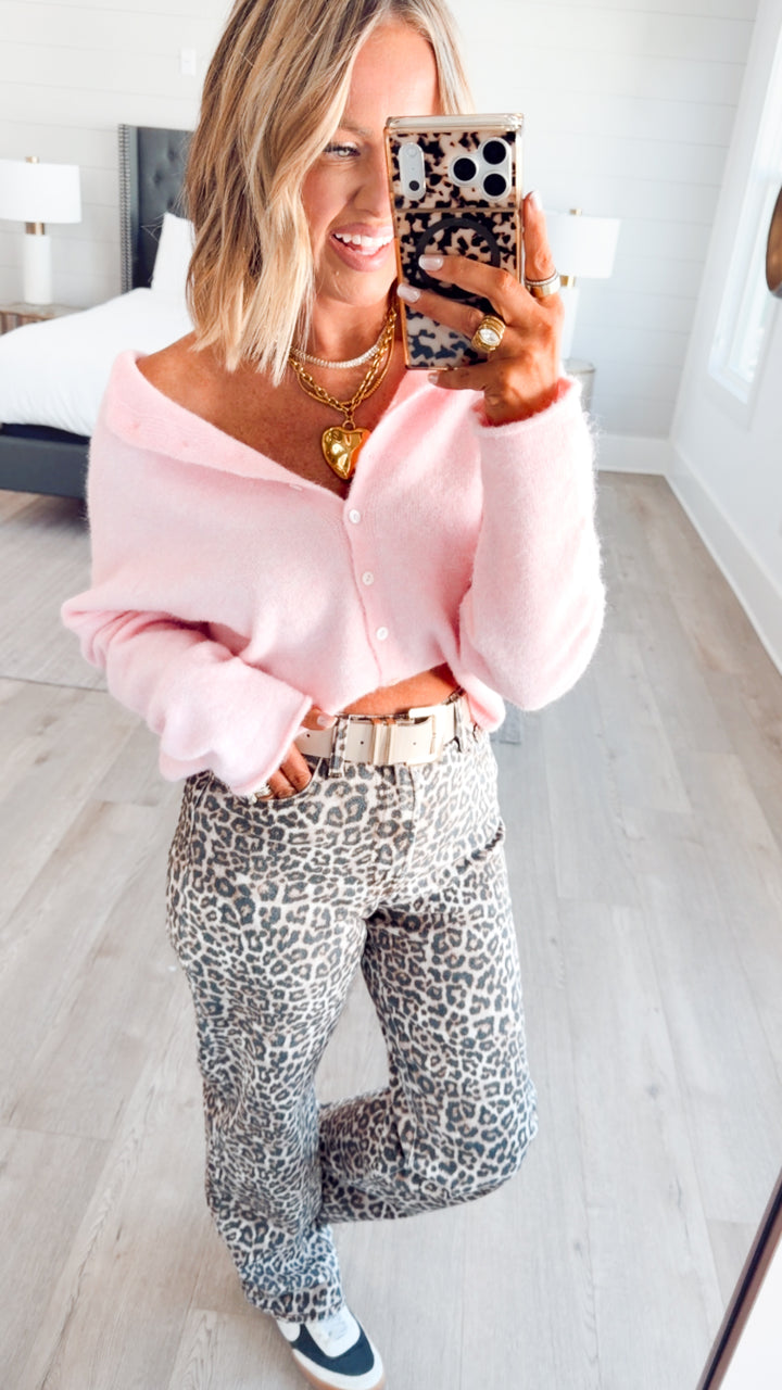 Leopard High Rise Dad Jean