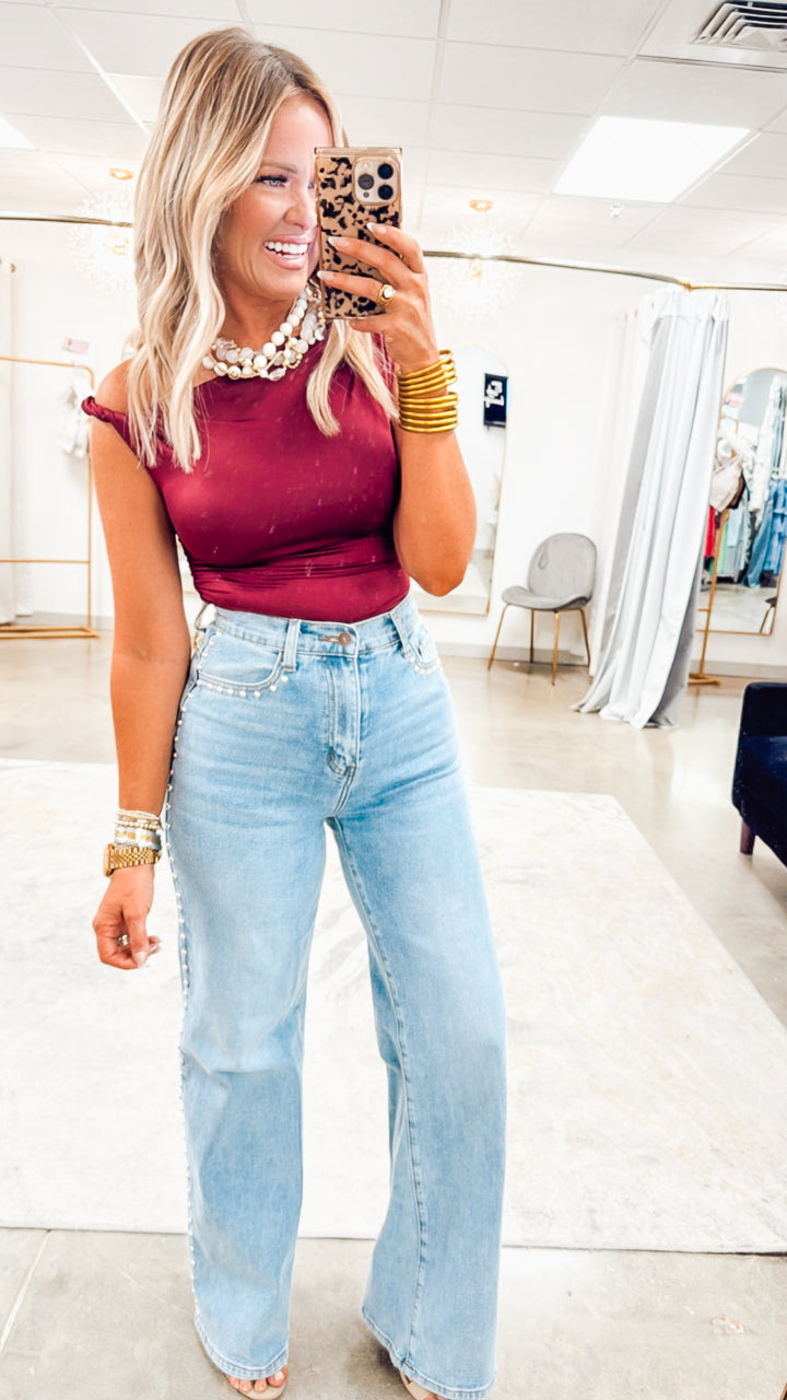 Nova Stud Wide Leg Jeans
