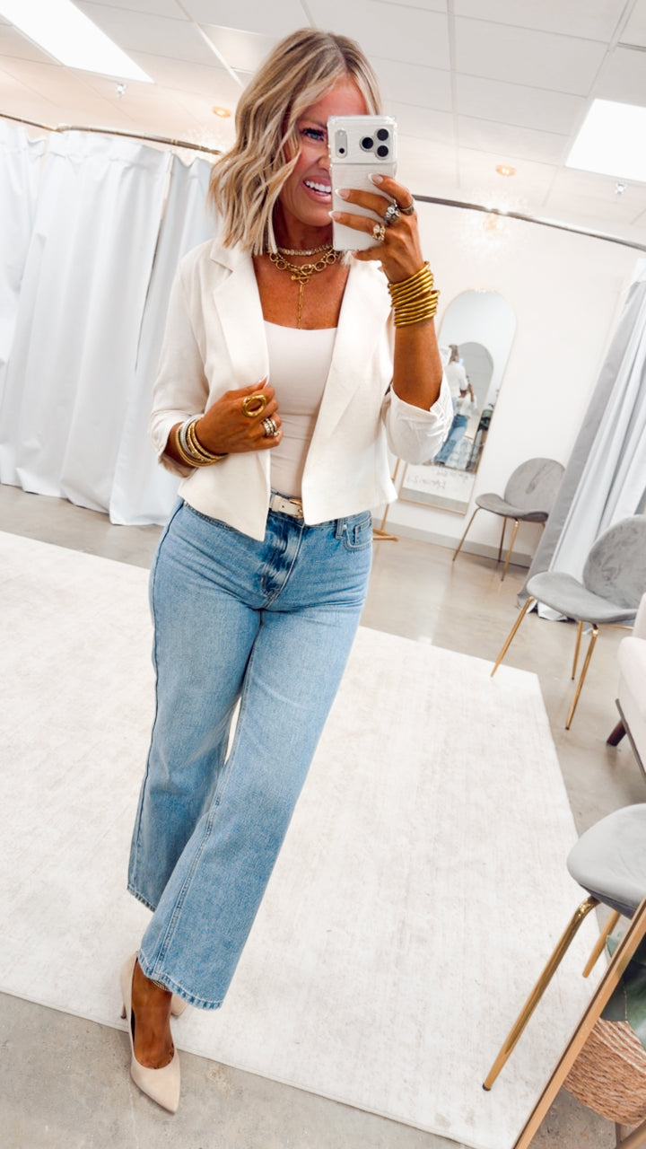The Linen Theory Blazer-Natural