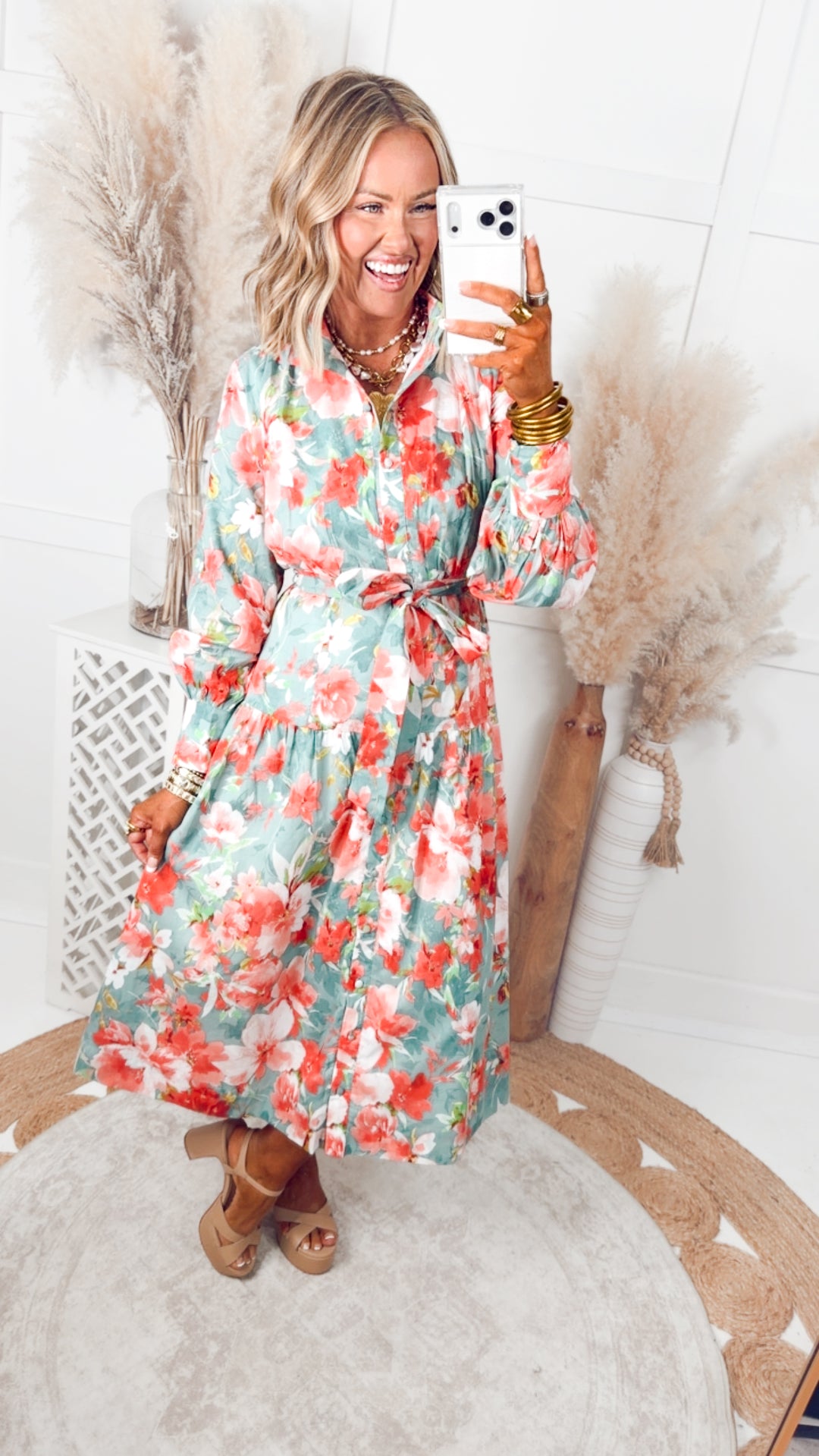 The Rosemary Button Up Midi Dress