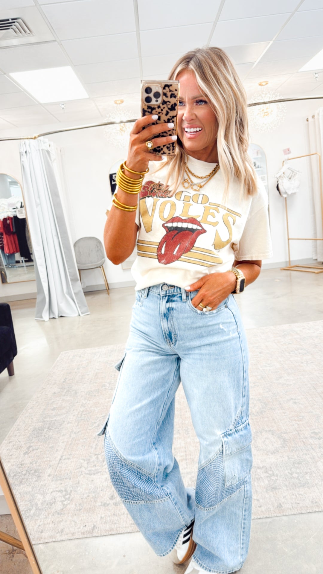 Rolling Stones Go Seminoles Thrifted Tee