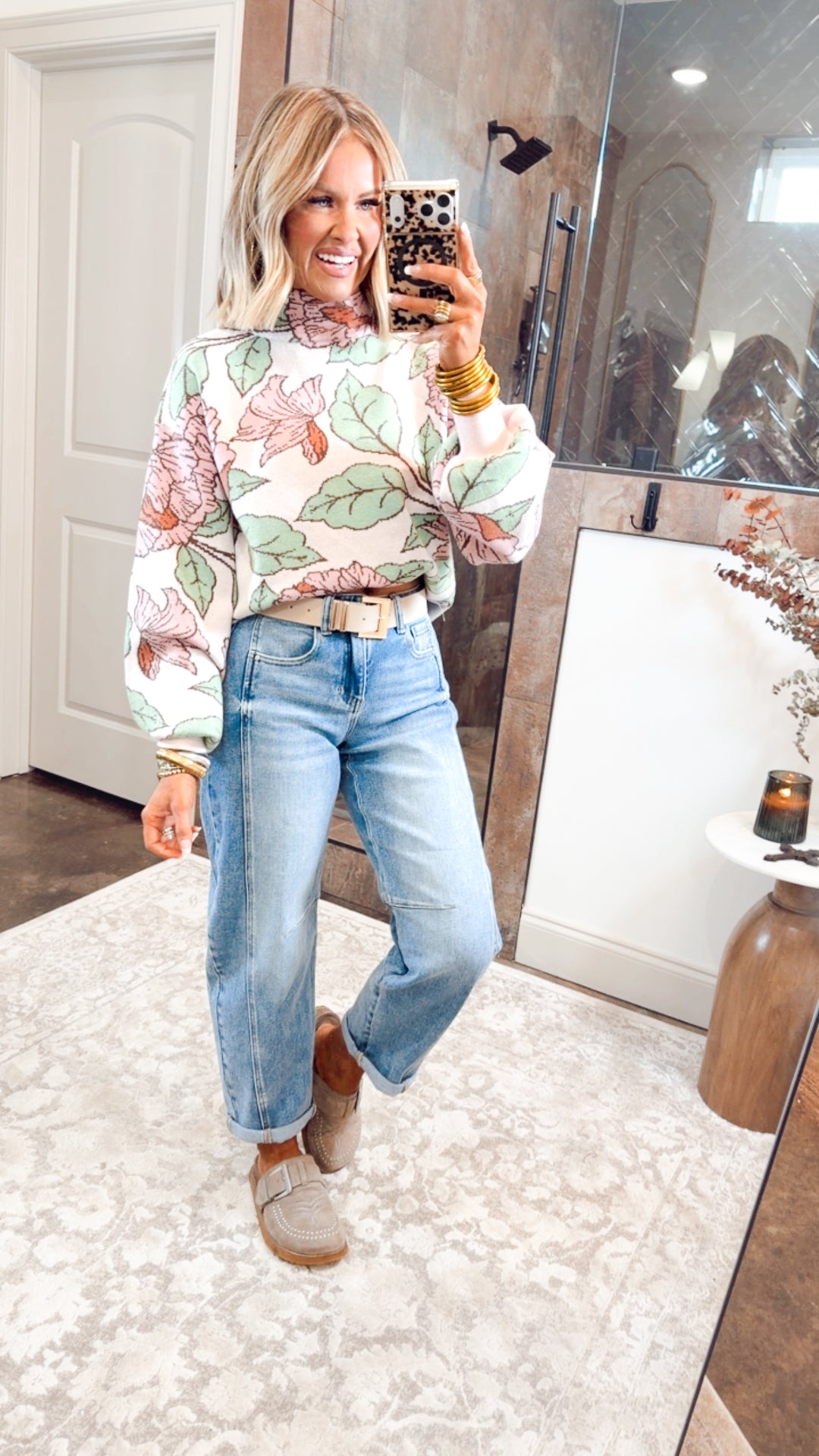 Harper Floral Mock Neck