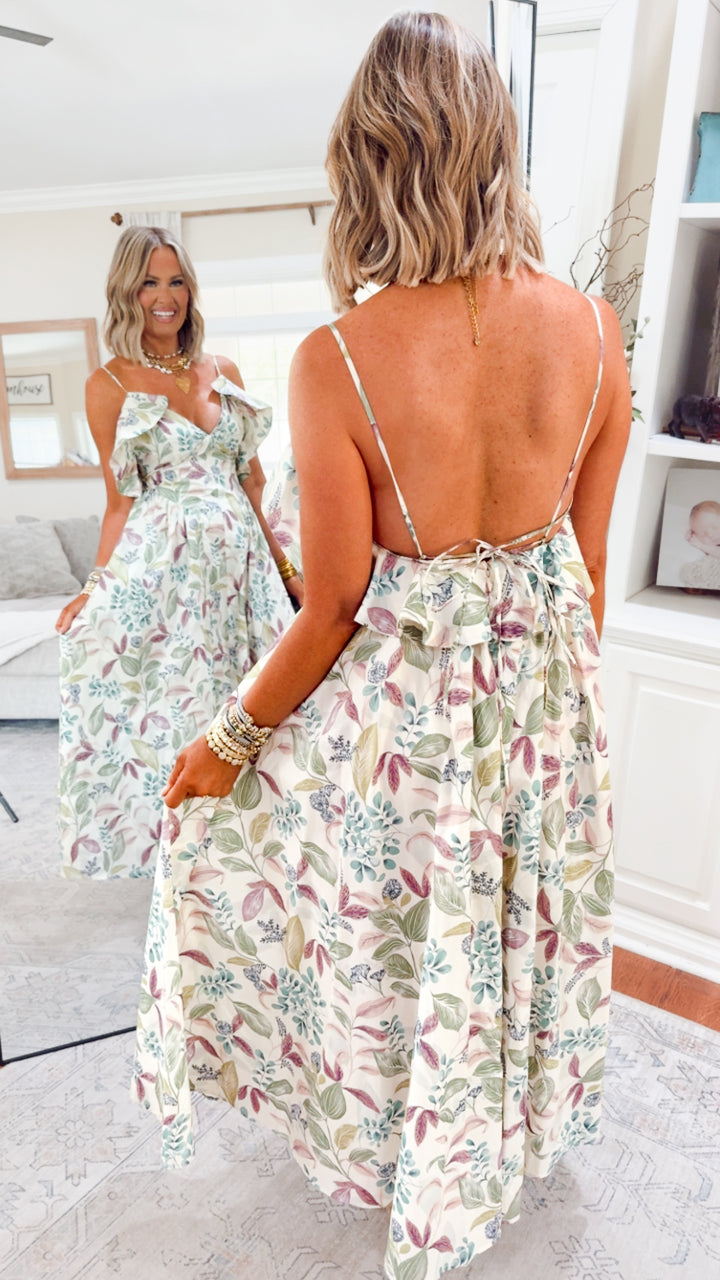 Palm Blossom Midi Dress
