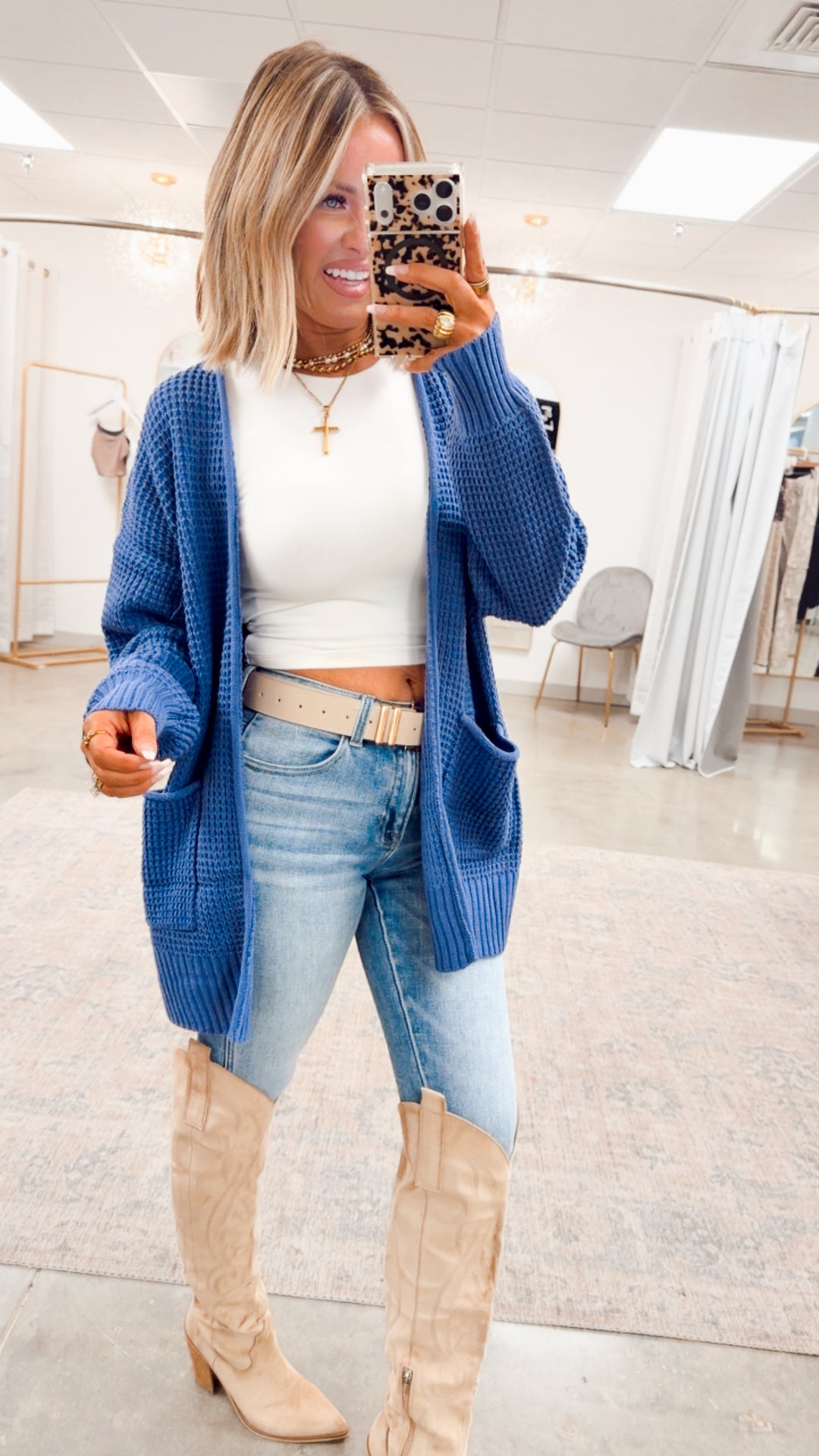 Marlin Waffle Weave Cardigan