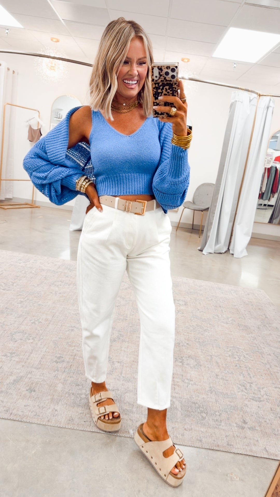 The Seabreeze Top & Cardigan-Chambray