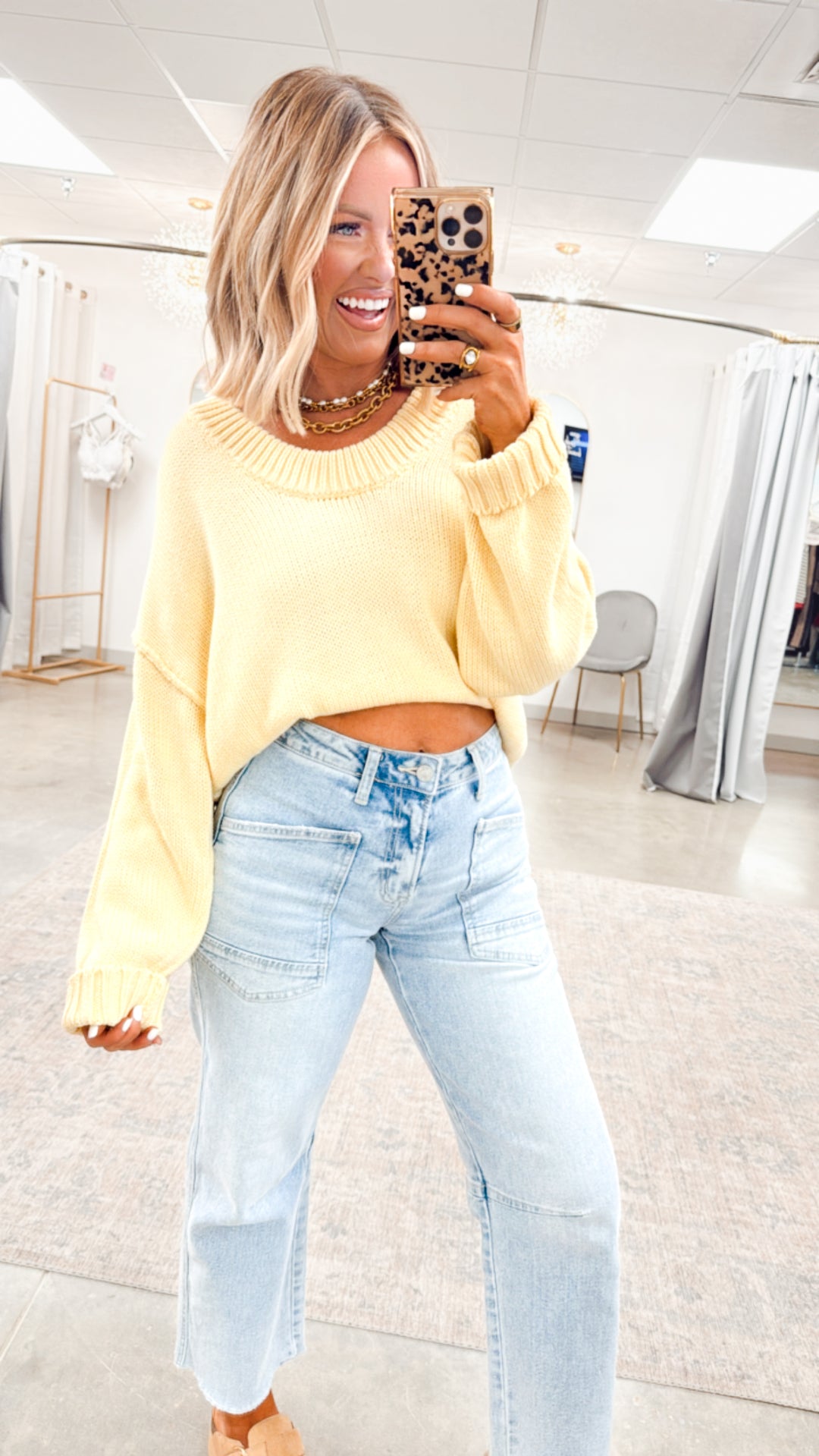 Larkin Drop Shoulder Sweater-Lemon