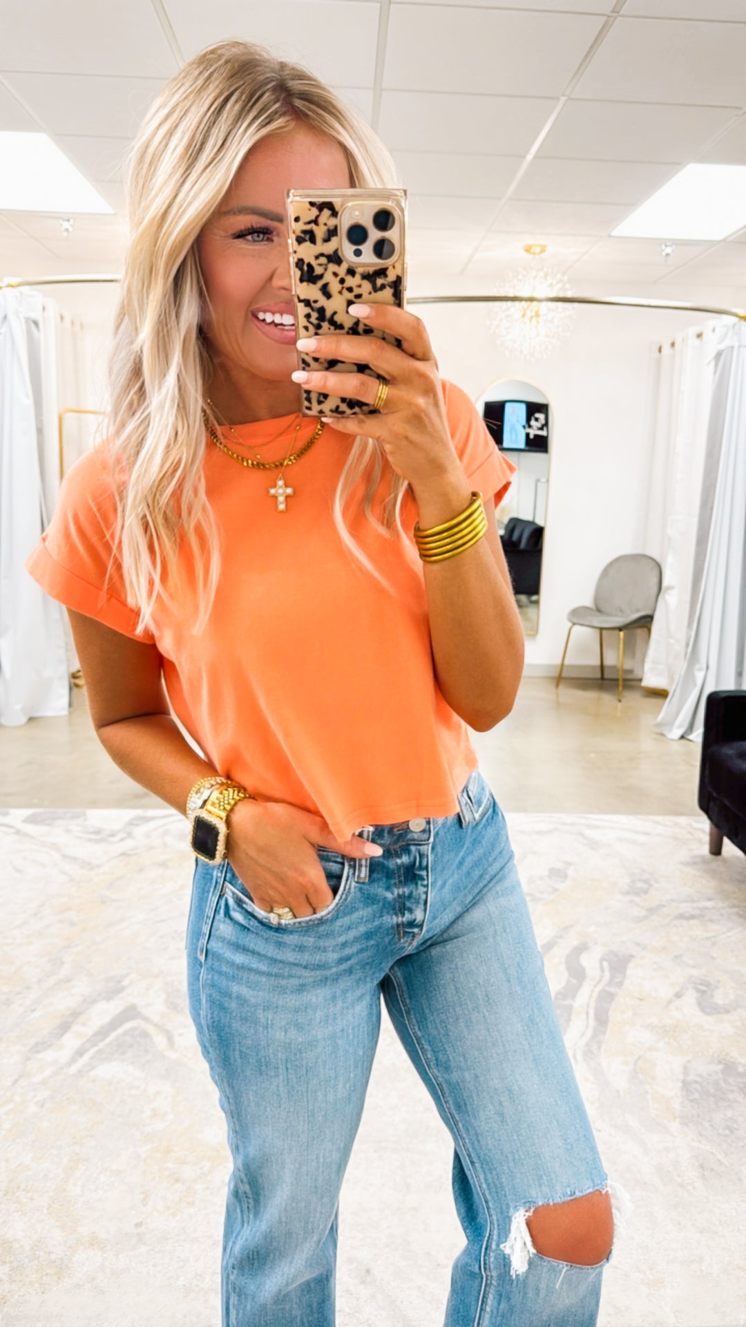 Basic Everyday Short Sleeve Top-Coral