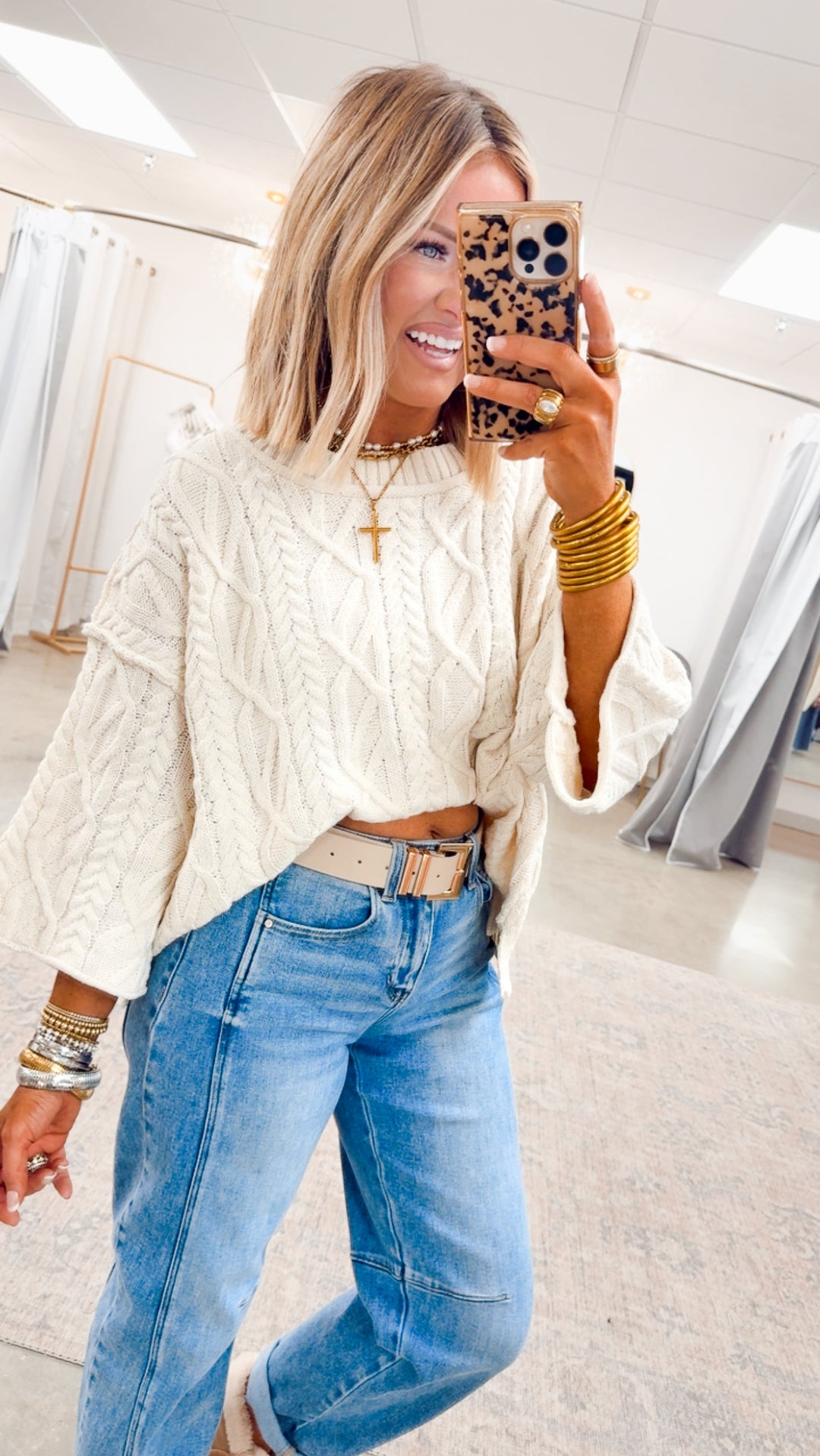 Winter Washed Sweater-Powder Cream