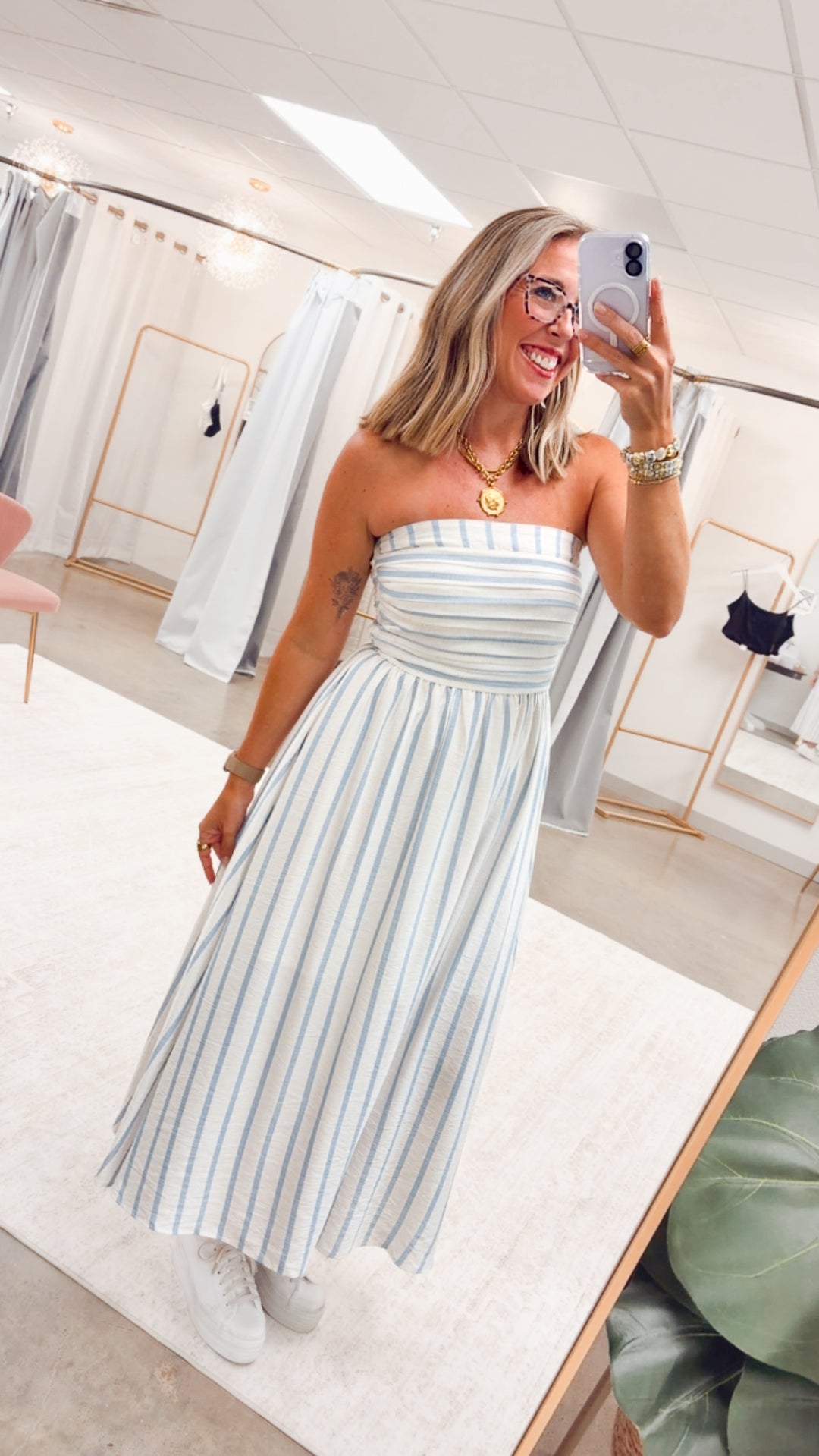 The Breezy Port Midi Dress-Blue