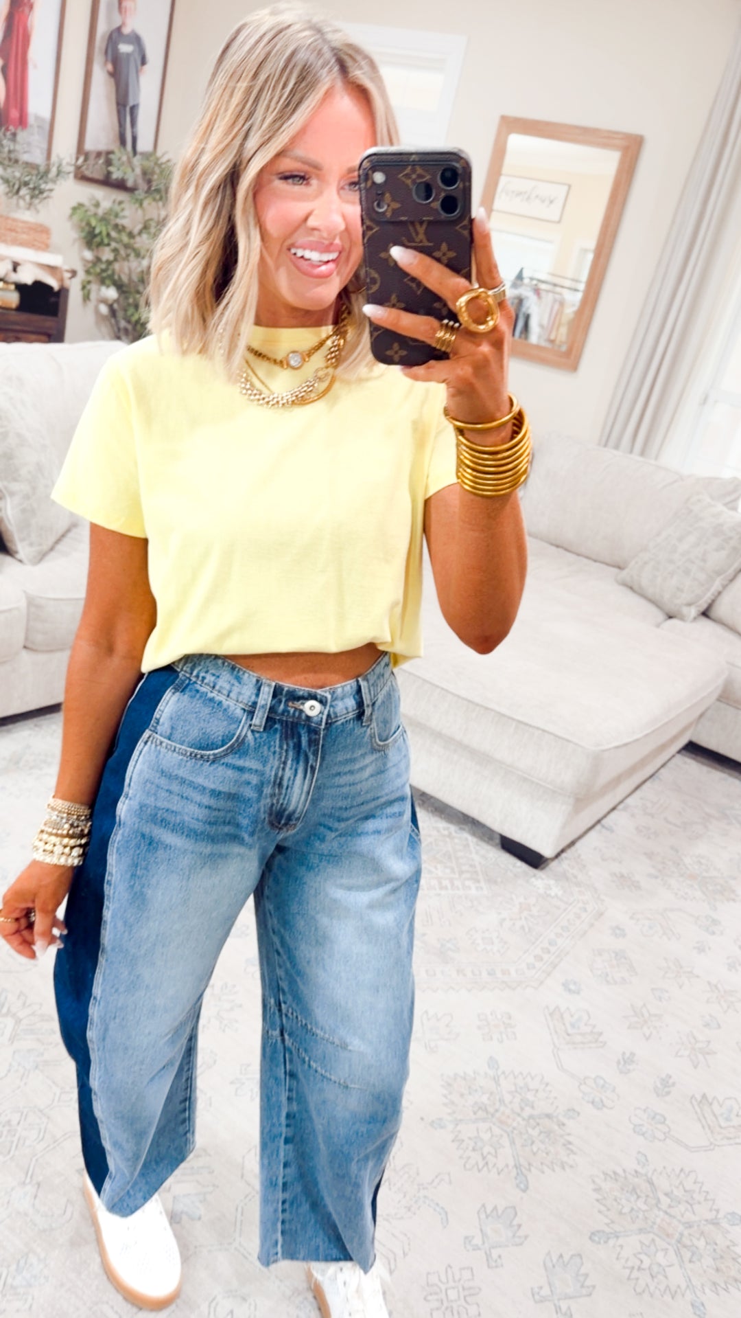 Classic Relaxed Crop Tee-Lemon