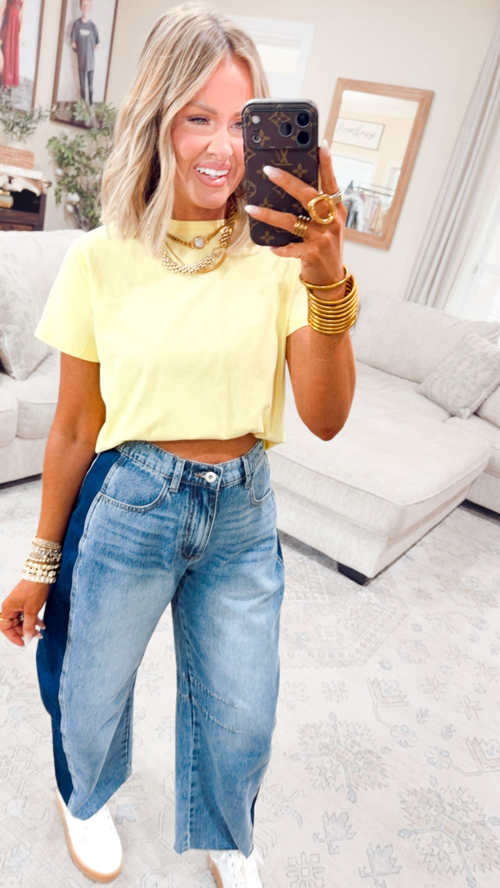 Classic Relaxed Crop Tee-Lemon
