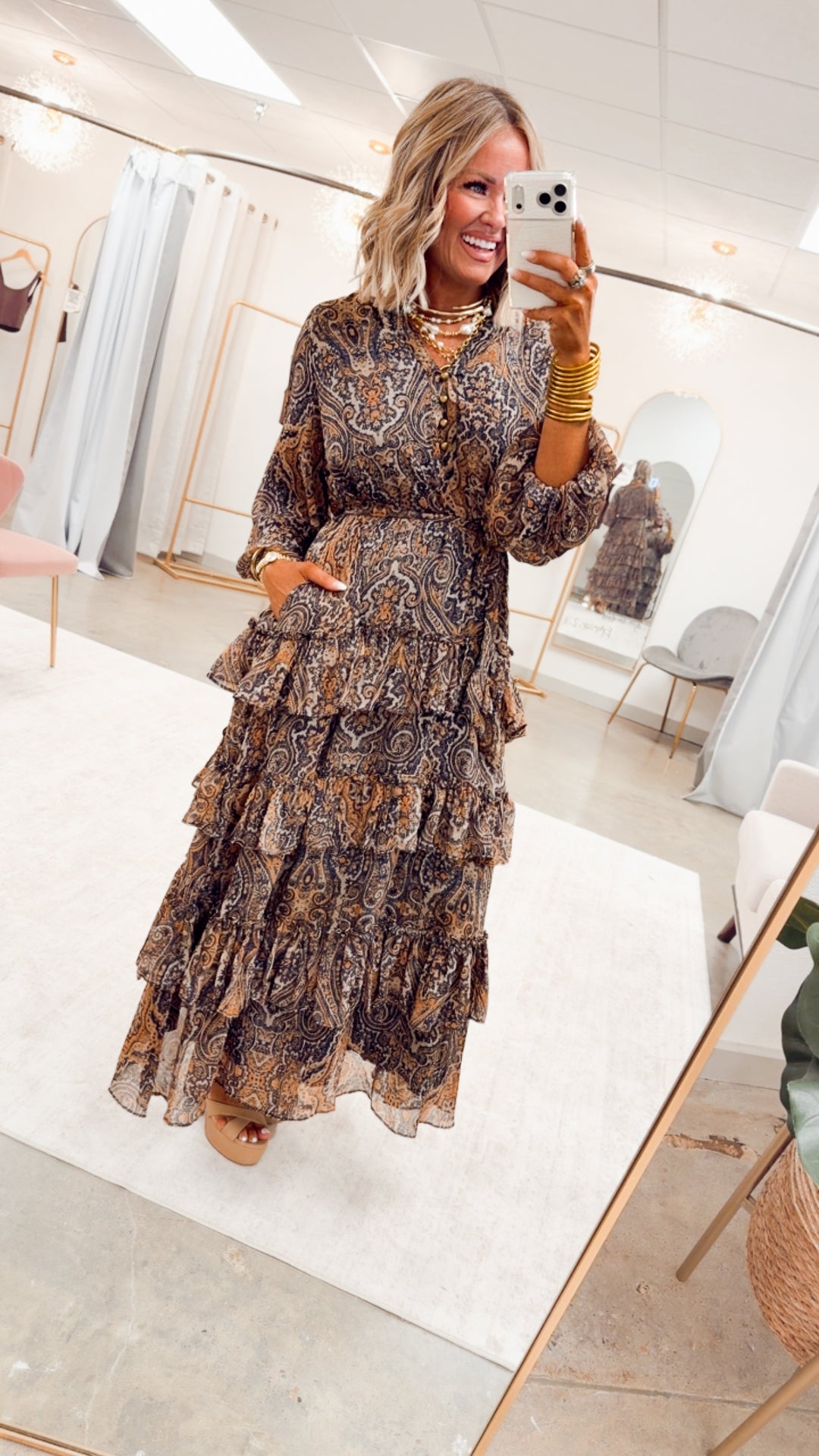 The Adeline Paisley Print Dress