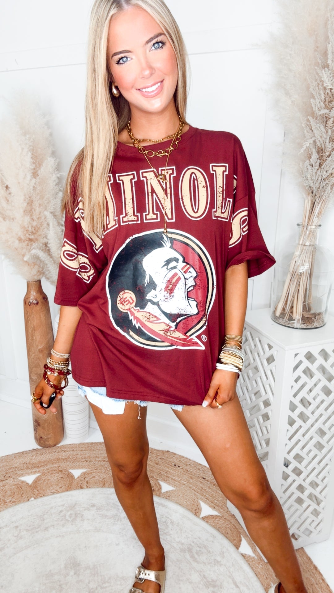 FSU Oversized Tee-Maroon