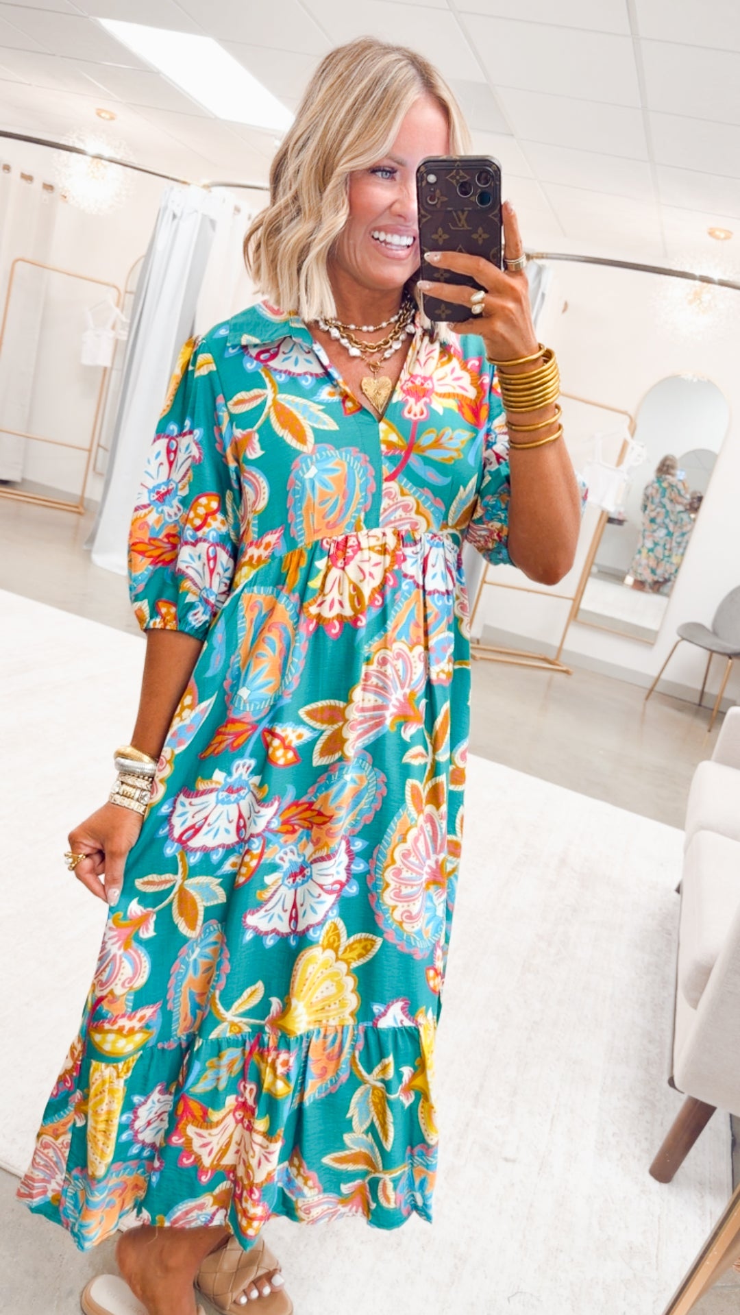 The Vespera Paisley Midi Dress