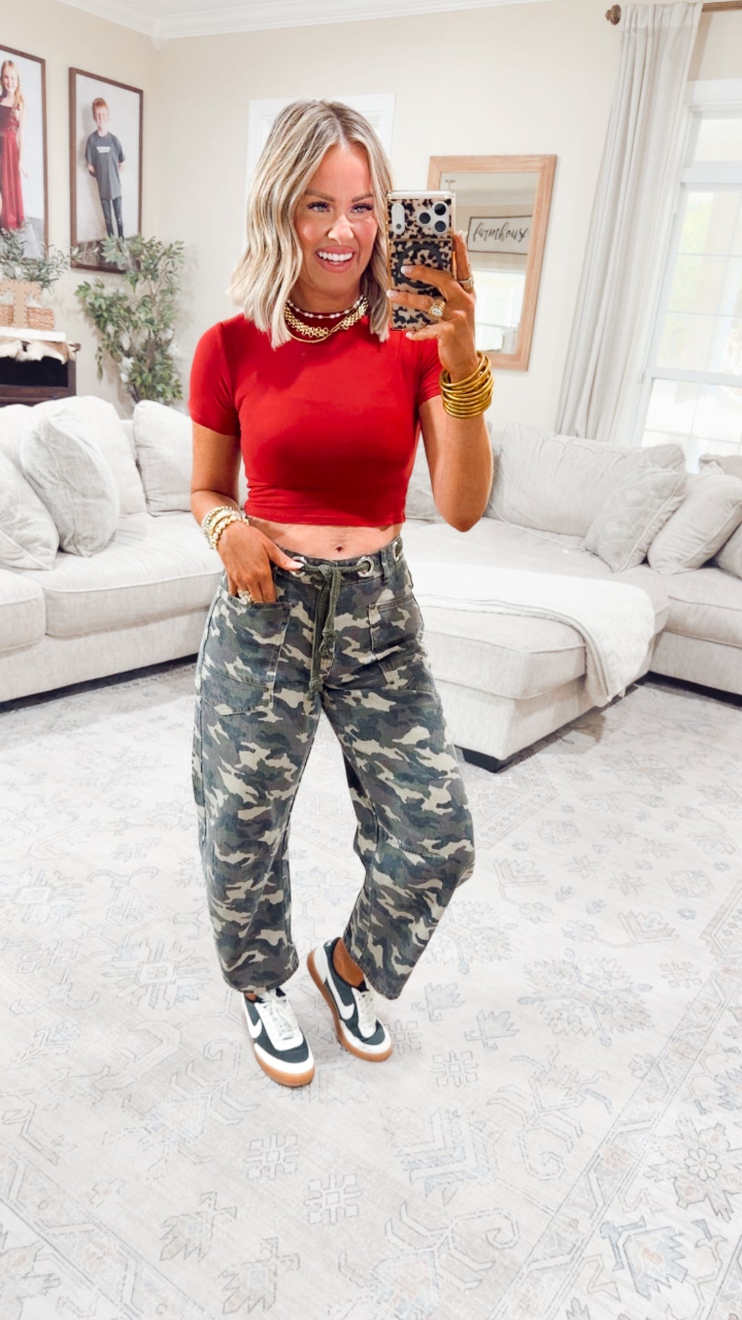 Soft Knit Jersey Crewneck Tee-Cherry